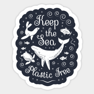 Plastic Pollution - Keep the Sea Plastic Free Sticker